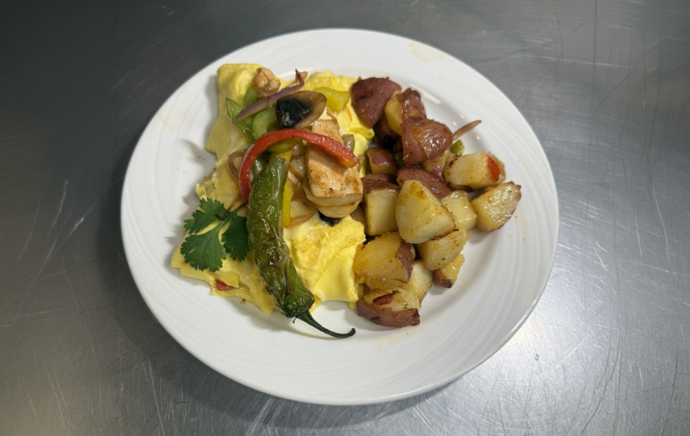 Chicken fajita omelette