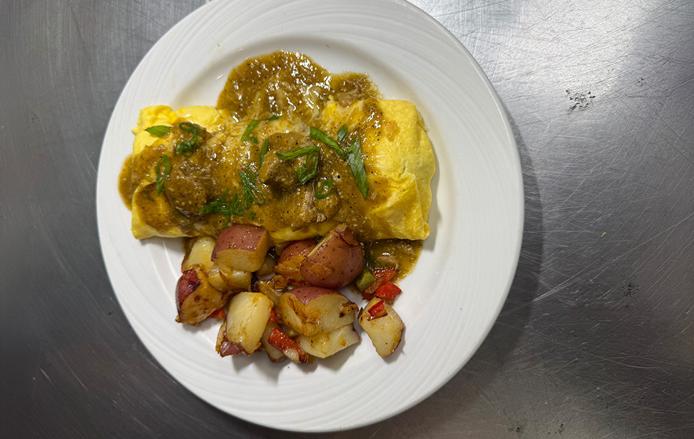 Chile verde omelette