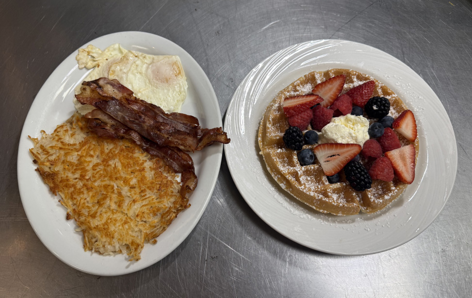 Waffle combo with mixed berries